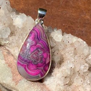 LAGUNA LACE AGATE 925 STERLING SILVER PENDANT